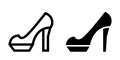 heel shoes icon on white background. Royalty Free Stock Photo