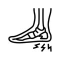 heel spur disease line icon vector illustration