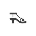 Heeled sandals vector icon