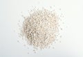 Heep of Expanded perlite on white background