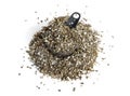 Heep Expanded Vermiculite isolated on white background Royalty Free Stock Photo
