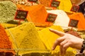 Heep of spices in the turkish spice bazaar in Istanbul Royalty Free Stock Photo