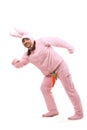 Heerful pink rabbit