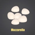 Mozarella cheese color flat icon