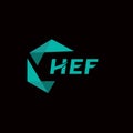 HEF creative minimalist letter logo. HEF unique vector initials alphabet letter logo design Royalty Free Stock Photo