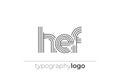 HEF modern geometric typography logo Royalty Free Stock Photo