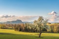 Hegau landscape with view to the Hohentwiel near Singen am Hohentwiel, Germany Royalty Free Stock Photo