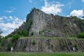 Hegyestu geological basalt cliff in Kali basin hungary near Koveskal