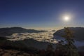 Hehuanshan and moon raise Royalty Free Stock Photo