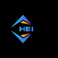 HEI abstract technology logo design on Black background. HEI creative initials letter logo concept