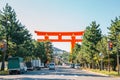 Heian Shrine Jingu Torii Gate in Kyoto, Japan Royalty Free Stock Photo