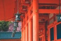 the Heian Shrine, with a traditional Japanese lantern 10 April 2012 Royalty Free Stock Photo