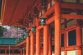 the Heian Shrine, with a traditional Japanese lantern 10 April 2012 Royalty Free Stock Photo