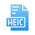 Heic document extension gradient fill icons. files format icon for a fresh look Royalty Free Stock Photo