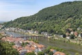 Heidelberg aerial view , Karl-Theodor Old Bridge on Neckar river and Old Bridge Gate.Germany
