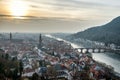 Heidelberg aerial view at sunset