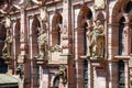 Heidelberg architecture, historic windows and statues Royalty Free Stock Photo