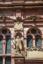 Heidelberg architecture, historic windows and statues Royalty Free Stock Photo