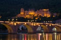 Heidelberg Castle, Germany, night lights. Royalty Free Stock Photo