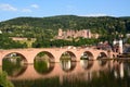 Heidelberg castle and old bridge in summer Royalty Free Stock Photo