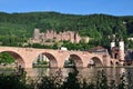 Heidelberg castle and old bridge Royalty Free Stock Photo