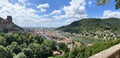 Heidelberg Castle, River and Old Town Panorama Royalty Free Stock Photo