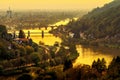 Heidelberg, Germany, at a gold sunset