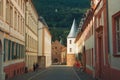 HEIDELBERG, GERMANY - JUNE 4, 2017: A castle-style tower at the