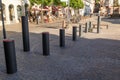 Protective bollards in german pedestrian zone