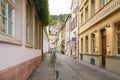 The Old town Hauptstrasse main street colorful buildings in Heidelberg ,Germany