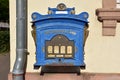Official replica of a blue historical public post mail box from 1896
