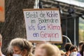 Heidelberg, Germany - Sign against coal power in German at Global Climate Strike demonstration