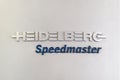 Heidelberg Speedmaster inscription on printing machine Royalty Free Stock Photo