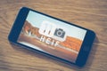 HEIF Logo on Apple iPone 7 Royalty Free Stock Photo
