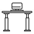 Heigh adjustable table icon outline vector. Office workplace Royalty Free Stock Photo