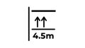 Height Clearance Limit Vector Icon, 4.5m Maximum Height Warning Royalty Free Stock Photo