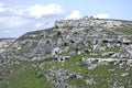 Height in front of the stones of matera famous for the caves many of which are rock churches and for being the set of the film