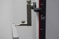 Height Gauge mearuring part Royalty Free Stock Photo
