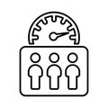 Height, growth, high, measure, measurement, size outline icon. Line vector design