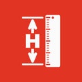 The height icon. Altitude, elevation, level, hgt symbol. Flat