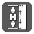 The height icon. Altitude, elevation, level, hgt symbol. Flat