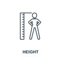 Height icon from health check collection. Simple line Height icon for templates, web design and infographics Royalty Free Stock Photo