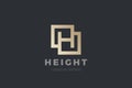 Letter H Logo design Luxury Fashion Elegant vector template Square shape style