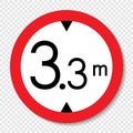 Symbol Height Limit Sign On Transparent Background