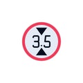 Height limit traffic sign flat icon Royalty Free Stock Photo
