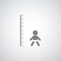 Height measurement little boy symbol