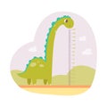 Height measuring scale for kid with dinosaur, baby growth meter with scale in centimeters