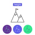 Height outline icons set.