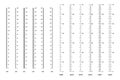 Height scale for children with gradation from 0 to 160 cm or inch. Kid vertical stadiometer or ruler for measuring