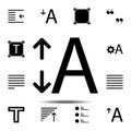 height text icon. Simple glyph, flat vector of Text editor set icons for UI and UX, website or mobile application Royalty Free Stock Photo